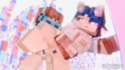 1boy 1girls 3d beltomnsfw big_breasts blender blue_eyes blue_hair breasts brown_hair clothed clothed_female detailed_background female hat headphones headwear holding_breast holding_leg horny horny_female ivette_(workplace_47) lololowka lololowka_(character) looking_at_another looking_at_partner male microsoft mine-imator minecraft minecraft_xxx presenting presenting_hindquarters pussy ripped_clothing standing standing_sex straight tagme thick_thighs thighs torn_clothes vaginal_penetration