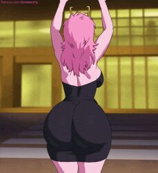 superbusty 1girls solo solo_female female female_only 2d animated mina_ashido twerking clapping_cheeks bubble_butt ass thighs tagme my_hero_academia boku_no_hero_academia pink_hair pink_skin