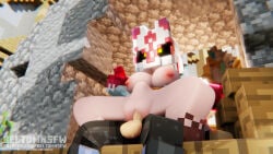 1boy 1girls 3d belly_bulge beltomnsfw big_breasts blender breasts brown_hair clothed clothed_female detailed_background faceless_male female fox fox_ears fox_girl fox_tail hat headphones headwear horny horny_female lololowka lololowka_(character) lying male mask microsoft mine-imator minecraft minecraft_xxx nail_polish oni oni_female presenting presenting_hindquarters pussy reverse_cowgirl_position rin_(lololowka) size_difference straight tagme thick_thighs thighs triple_tails vaginal_penetration white_hair