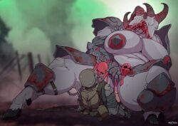 cowgirl_position demon demon_girl fat fat_female female female_on_top functionally_nude functionally_nude_female goat_eyes goat_horns grey_skin hooves horns horns_and_hooves horror_(theme) interxpecial large_belly large_breasts large_vagina male male/female male_human/female_demon male_human/female_humanoid male_human/female_monster nightmare_waifu questionable_consent red_eyes sex spreading_pussy squatting_cowgirl_position squatting_on_penis straddling trench_crusade unconvincing_armor vaginal_penetration yoke_fiend