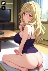 1futa ai_generated breasts cock colored dick erection futa_only futanari futanari/female futanarization light_skin light_skinned_futanari nickythecreator penis sexy sexy_body sexy_pose testicles uncensored veiny_penis yasuko_takasu takasu_yasuko toradora! messy_hair 1girl blonde_hair blush long_hair parted_lips red_eyes wavy_hair indoors window anus anus_focus ass ass_focus back_view backsack big_breasts from_back from_side large_breasts looking_at_viewer looking_back looking_back_at_viewer on_floor rear_view side_view sitting tits bare_arms bare_shoulders barefoot bottomless camisole curtains feet finger_to_mouth rug seiza soles solo spaghetti_strap television thighs wariza