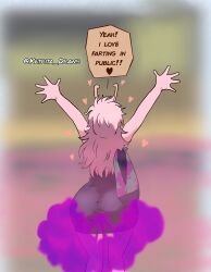 alternate_version_available arms_up ashido_mina ass ass_focus bag bare_legs big_ass big_butt black_dress boku_no_hero_academia bones_(company) city curvy dirty_anus dirty_ass dress enjoying_farting enjoying_farts fart fart_cloud fart_fetish farting farting_girl flatulance from_behind gassy gassy_female hands_up heart hearts_around_head horns huge ketrita ketrita_draws les mina_ashido mina_ashido_curvy_(meme) my_hero_academia outdoors pink_body pink_hair pink_skin purple_fart purple_fart_cloud sexy sexy_ass sexy_body shoulder_bag shounen_jump shueisha simple_background smelly_anus smelly_ass stinky stinky_anus stinky_ass twitter_username vulgar young young_female