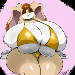 1girls big_breasts bikini breasts_bigger_than_head bunny_ears bunny_girl color color_edit colored colored_sketch colorization colorized colorshun digitaldomain123 enormous_breasts female female_focus female_only furry furry_female furry_only looking_at_viewer massive_breasts milf mother sega smile smiley_face sonic_(series) sonic_the_hedgehog_(series) vanilla_the_rabbit