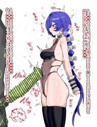 1boy 1girls animal_penis censor_bar censored ethereal_(zenless_zone_zero) female female_focus horn/wood horsecock hoyoverse japanese_text light-skinned_female looking_at_penis male medium_breasts mihoyo mihoyo_technology_(shanghai)_co._ltd. notes_translation penis_awe promeia_(zenless_zone_zero) text translated translation_check zenless_zone_zero