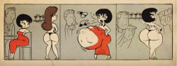 2boys 2girls ass cerealnoise comic fat_ass female jucika jucika_(comic) restaurant vore vore_belly waiter