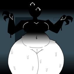 1girl bedroom belly belly_button big_woman black_and_white black_female boobs breasts claws claws_out creepy dark_setting dripping female female_only inviting inviting_to_sex large_woman looking_at_viewer monster_girl night pussy scary sleep_paralysis sleep_paralysis_demon sweating sweating_female thick thick_thighs thighs vagina voluptuous voluptuous_female wanting_sex white_female woman women