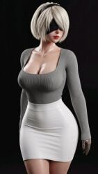 alexisgram2108 yorha_2b nier nier:_automata nier_(series) white_hair white_hair_female blindfold blindfolded blindfolded_female light-skinned_female light_skin breasts big_breasts large_breasts boobs big_boobs large_boobs 3d 3d_(artwork) female female_only female_focus solo solo_focus solo_female 1girls