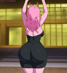 1girls 2d animated ass bubble_butt clapping_cheeks mina_ashido my_hero_academia no_sound pink_hair pink_skin superbusty tagme twerking video