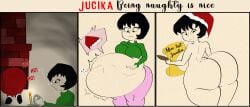 xoxoxhuy jucika jucika_(comic) vore santa_claus christmas comic digested digestion ass fat_ass