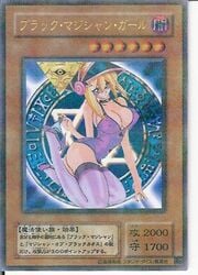 ass blonde_hair breasts card cleavage dark_magician_girl erect_nipples female high_heels japanese_text lingerie yu-gi-oh! yu-gi-oh!_card