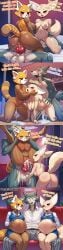 cocky69 ai_generated beastars legoshi_(beastars) aggressive_retsuko retsuko fenneko text 1boy 2girls threesome wolf wolf_ears wolf_tail wolf_boy fennec fennec_fox red_panda red_panda_girl red_panda_ears red_panda_tail naked naked_female naked_male big_breasts breasts boobs big_boobs pussy wet_pussy penis big_penis long_penis knotted_penis cock big_cock long_cock knotted_cock balls big_balls knot penis_in_pussy cock_in_pussy vaginal_penetration vaginal vaginal_sex vagina moaning ass big_ass cum cum_inside cum_in_pussy cumshot cum_drip cumming cumming_while_penetrating cumming_inside cumming_in_pussy comic full_nelson doggy_style doggystyle pregnant pregnant_female pregnant_belly pussy_licking