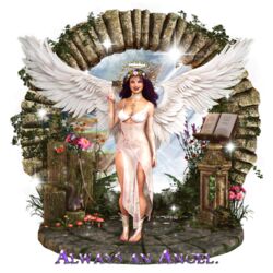 1girls 3d angel_wings armband bare_shoulders barefoot becarra big_breasts bodysuit book busty choker curvy detailed_background dress english_text eyelashes eyeliner eyeshadow female green_eyes hair_flower hair_ornament halo hourglass_figure humanoid lip_piercing long_hair looking_at_viewer makeup nail_polish necklace original_character piercing pose posing see-through shiny shiny_skin solo_female squirrel standing text thong voluptuous white_dress wide_hips wings