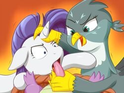 2019 4:3 avian dragon equid erection fellatio female feral friendship_is_magic gabby_(mlp) group gryphon hi_res horn male mammal maximussolini my_little_pony oral penile penis rarity_(mlp) sex spike_(mlp) unicorn wings