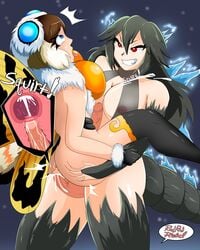 ahe_gao animal_genitalia animal_penis cum cum_in_pussy cum_in_uterus cum_inside futa futa_on_futa futa_only futanari godzilla godzilla_(series) herm intersex kaiju_girls_(webcomic) monster_girl moth_girl mothra open_mouth penis redradrebel sex spread_legs uterus x-ray