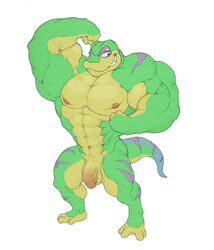 abs absurd_res balls big_muscles gecko gex_(series) gex_the_gecko hi_res huge_muscles humanoid_penis hyper hyper_muscles lizard male male_only muscular nipples nude penis reptile scalie solo utx-shapeshifter video_games