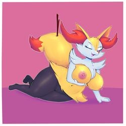 1:1 1girls 2019 abs absurd_res anthro blush boiful braixen breasts canine chubby female fox furry half-closed_eyes heart heart-shaped_pupils hi_res mammal nintendo nipples nude pink_background pokémon_(species) pokemon pokemon_(species) pokemon_xy pose pussy red_eyes simple_background solo thick_thighs video_games white_border wide_hips