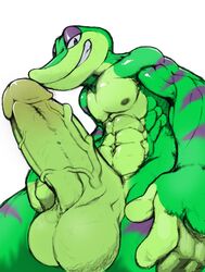 abs balls gecko gex_(series) gex_the_gecko hi_res humanoid_penis lizard low-angle_view male male_only muscular nipples nude penis reptile scalie solo utx-shapeshifter vein veiny_penis video_games worm's-eye_view