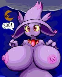 1girls 2019 :3 ambiguous_gender anthro anthrofied big_breasts big_eyes big_nipples blush boo breasts cactuscacti cute digital_media_(artwork) english_text female ghost hat huge_breasts low_res lunatone mismagius nintendo original_character pokémon_(species) pokemon pokemon_(species) pokemon_dppt pokemon_rse purple_skin red_eyes small_but_busty solo speech_bubble text video_games witch_hat