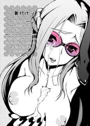 code_geass cornelia_li_britannia cum cum_on_body cum_on_breasts cum_on_upper_body glasses long_hair monochrome topless yukari_(konekonekozou)