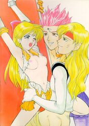 1990s 1995 1girls 20th_century 2boys artist_request bishoujo_senshi_sailor_moon blonde_hair breasts color female hawk's_eye human male maledom minako_aino multiple_boys nipples rape ripped_clothing sailor_venus tiger's_eye torn_clothes