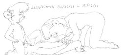 age_difference anthro asthexiancal bear cub disney female fur furry kit_cloudkicker male mammal molly_cunningham monochrome penis rebecca_cunningham straight talespin