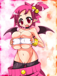 1girls bimbo breasts cameltoe disgaea disgaea_2 hanako_(disgaea) huge_breasts large_breasts looking_at_viewer older pink_hair pussy pussy_peek tagme