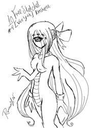 breasts female female_vortigaunt half-life pointy_chin sketch tagme vortigaunt