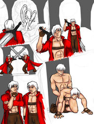 dante devil_may_cry doppelganger gay male male_only selfcest sword swordfight tagme yaoi