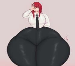 1girls alijuune ass big_breasts black_tie bottom_heavy breasts breasts_bigger_than_head business_suit business_woman chainsaw_man female huge_breasts hyper hyper_ass hyper_thighs looking_at_viewer makima_(chainsaw_man) massive_thighs red_hair suit_and_tie thick_thighs thighs tie yellow_eyes