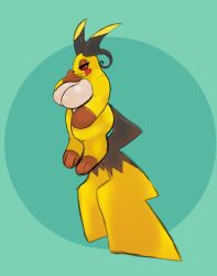 artesjsc big_breasts breasts cleavage female furry huge_breasts mega_evolution mega_raichu mega_raichu_x pokemon raichu tagme thick_thighs wide_hips