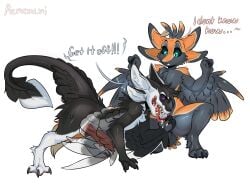 2025 3_fingers 3_toes 4_ears 4_toes all_fours angry animal_genitalia animal_penis anthro anthro_on_anthro avali avian ball_fondling ball_grab ball_squeeze balls big_penis big_tail biped bird black_body black_claws black_feathers black_finger_claws black_fur black_sclera black_toe_claws black_wings blue_eyes bodily_fluids chastity_cage chastity_cage_only chastity_device chastity_device_only chest_tuft claws colored command command_to_allow countershading crouching cum cum_in_mouth cum_inside dialogue digital_drawing_(artwork) digital_media_(artwork) digitigrade dripping duo ellipsis english_text erection exclamation_point feathered_wings feathers feet fellatio finger_claws fingers fondling foreplay front_view fur fyr_(fenrir784) genital_fluids genitals green_eyes grey_body grey_feathers grey_wings hair hi_res huge_cock licking licking_chastity_cage licking_chastity_device long_tail long_tongue looking_at_another looking_down looking_down_at_partner male male/male male_anthro multi_ear multicolored_body nude nude_anthro open_mouth oral orange_body orange_feathers orange_fur parazari pawpads paws penile penis penis_grab permanent_chastity_device pink_genitals pink_pawpads pink_penis pink_tongue pseudo_hair purple_eyes pussy qamito red_genitals saliva sex shaded showing_teeth side_view signature simple_background simple_shading speech_bubble spread_arms spread_legs spreading surprised tail tapering_penis teeth text toe_claws toes tongue tongue_out tuft tufted_fur vulva wearing_chastity_cage wearing_chastity_device white_background white_body white_feathers white_fur winged_arms wings