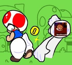 1up ass ass_jiggle ass_slap betasheep28 big_ass blush blushing bubble_ass bubble_butt coin digital_drawing_(artwork) digital_media_(artwork) discord_(app) friday_night_funkin looking_at_another looking_back mario_(series) nintendo p profile_picture shocked shocked_expression simple_background slapping slapping_butt smacking_ass super_mario_bros. superiorfox surprised thick thick_ass thick_legs thick_thighs toad_(mario)