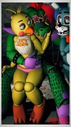 2025 2boys1girl 3d 3d_(artwork) 3d_model 3d_render animatronic anthro_on_anthro beak bib big_ass big_thighs blue_eyes blue_skin bunny_boy bunny_ears cheating cheating_girlfriend chicken chicken_girl crocodilian cuckold female five_nights_at_freddy's five_nights_at_freddy's:_security_breach five_nights_at_freddy's_2 fnaf fnaf2 furry furry_female furry_male furry_only green_eyes hugging hugging_partner male mayvil mayvil_(artist) montgomery_gator_(fnaf) no_sex prisma3d rabbit request robot_anthro robot_boy robot_girl robot_on_robot scottgames ship shipping size_difference steel_wool_studios straight thick_legs thick_thighs toy_bonnie_(fnaf) toy_chica_(classic) toy_chica_(fnaf) yellow_body yellow_hair