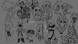 16:9 1_eye 4_fingers afrosoricid ailyn_burnette anthro armor axe big_ears black_boots black_clothing black_eyelids black_footwear black_jacket black_shirt black_topwear boots bottomwear bovid breasts burn_scar button_(fastener) canid canine canis caprine character_name cleavage closed_smile clothed clothed_anthro clothed_female clothing crossover daphne_(mario_plus_rabbids) deltarune demon demon_humanoid dialogue digital_drawing digital_media divini_dust divinidust ear_piercing ear_ribbon ear_ring elemental_creature english_text eulipotyphlan eyebrow_through_hair eyebrows eyelashes fan_character featureless_crotch female female_anthro female_humanoid fingers fist floppy_ears flora_fauna footwear freckled_face freckles fully_clothed fully_clothed_anthro fully_clothed_female fur gesture gloves goat goblin grey_background grey_body grey_bottomwear grey_clothing grey_eyebrows grey_footwear grey_fur grey_gloves grey_hair grey_handwear grey_hat grey_headwear grey_leotard grey_pants grey_ribbon grey_robe grey_sclera grey_shirt grey_shoes grey_skirt grey_tail grey_topwear grey_wristband group hair hair_over_eye hair_over_eyes hand_gesture handwear hat hazbin_hotel headgear headwear hedgehog hellaverse hi_res holding_axe holding_object horn humanoid humanoid_pointy_ears hybrid idw_publishing jacket jaleczu jaleczu_zerudo jesse_walmsley kanya_(mario_plus_rabbids) lagomorph larger_female larger_humanoid leotard long_ears long_hair looking_at_another lop_ears machine male male_anthro mammal mario_bros mario_plus_rabbids_sparks_of_hope medium_hair midnite_(mario_+_rabbids) mitten_hands mouth_closed multiple_images narrowed_eyes niffty nintendo noseless pants pauldron penis penis_shadow piercing plant pointy_ears ponytail rabbid ralsei raving_rabbids rayman_(series) reptile ring_piercing robe robot robot_humanoid scalie scar sega shadow_face sharp_teeth shirt shoes short_hair short_horn simple_background sinner_demon size_difference skirt small_horn smaller_anthro smaller_female smaller_male smile smiling_at_another sonic_(series) sonic_the_hedgehog_(comics) sonic_the_hedgehog_(idw) sonic_the_hedgehog_(series) spanish_description spanish_text squint standing surge_the_tenrec susie_(deltarune) tail talking_to_another teeth tenrec text thick_eyebrows thorns topwear torn_clothing torn_shirt torn_topwear translucent translucent_hair ubisoft undertale_(series) v_sign vines walking widescreen wizard_hat wolf worried_look year