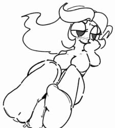2025 animated blush breasts brialzebubbie connie_(dandy's_world) dandy's_world featureless_breasts female foot_focus footjob ghost_girl line_art no_sound smirking sp4gh3tt1 stockings topless uncolored work_in_progress