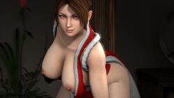 1girls 3d animated areolae big_breasts bouncing_breasts breasts dpmaker fatal_fury female female_only king_of_fighters large_breasts mai_shiranui nipples no_sound solo source_filmmaker video