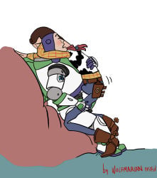 2boys anal anal_sex animate_inanimate astronaut bulge_through_clothing buzz_lightyear clothed clothed_sex cowboy cowgirl_position disney doll gay gay_anal gay_male gay_sex homosexual homosexual_male homosexual_sex living_doll living_toy looking_pleasured male male/male male_penetrating_male penetration pixar sex toy toy_story wolfmarian woody_pride yaoi