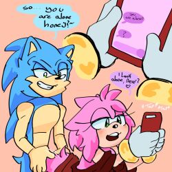 ... ? ambiguous_penetration amy_rose blush blush_lines blushing broken_english luibangban phone phone_screen sex sex_from_behind smirk smirking sonic_(series) sonic_the_hedgehog sonic_the_hedgehog_(series) text ~