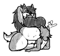 2025 anthro anthro_on_anthro arms_behind_head big_breasts black_and_white bra breasts canid canine canis chip_at_night clothed clothed_sex dog fat female furry furry_only heart heart_symbol humanoid_genitalia humanoid_penis humanoid_pussy humanoid_vagina long_hair matcha_(cringebird) melon_(cringebird) monochrome nonbinary otter overweight overweight_anthro overweight_female penis pixel_art pussy riding riding_penis river_otter sports_bra sweat sweatdrop sweating sweaty tagme vagina vaginal_insertion vaginal_penetration vaginal_sex