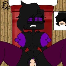 big_breasts enderman enderwoman erect_nipples female minecraft purple_eyes sex thick_thighs thighhighs xxpxx