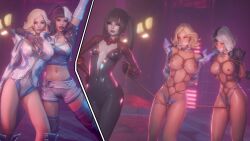 3d 3girls 8:9 angry belly_button black_hair blonde_hair bodysuit bondage bondage_gear bound bound_arms bound_wrists breasts captured coffle cosplay costume crotch_rope defeat defeated dominant dominant_female domination embarrassed embarrassed_nude_female emma_frost_(cosplay) exposed_breasts exposed_nipples female female_only femdom femsub gag gagged halloween harness humiliation instant_loss instant_loss_2koma latex latex_suit legs lezdom looking_at_viewer luna_snow_(cosplay) marvel marvel_rivals mercierharrogate midriff multicolored_hair multiple_females multiple_girls original original_character original_characters panties public public_exposure public_humiliation restrained restrained_arms restraints rope rope_bondage rope_harness self_upload shiny_clothes slave small_breasts stripped submissive submissive_female text text_bubble thighs thin_waist tied tied_arms tied_hands tied_up tight_clothing tricked voyeur white_hair x-men yuri
