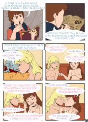 1boy 2girls aged_up blonde_hair brown_hair comic completely_nude_female covering_breasts dipper_pines english_text gravity_falls mabel_pines nude_female pacifica_northwest page_16 page_number sealedhelm small_breasts speech_bubble straight_hair