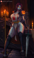 2019 ass big_breasts blizzard_entertainment blue_skin breasts busty butt cleavage exotic_colors female female_focus female_only fingerless_gloves g-string glowing hourglass_figure knight large_breasts lipstick long_hair noaqin pinup pose posing scar scarlet_crusade scarlet_crusade_tabard scarlet_monastery shoulder_pads sideboob sitting standing stitched straight_hair sword tabard tagme thick_thighs thigh_boots thong undead undead_(warcraft) warcraft wide_hips world_of_warcraft yellow_eyes zombie zombie_girl