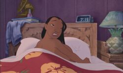 1girls accurate_art_style bed bedroom big_breasts black_hair breasts brown_eyes dark-skinned_female dark_hair dark_skin detailed_background disney edit female female_only htdmason huge_breasts huge_nipples human human_only hyper hyper_breasts large_breasts lilo_and_stitch long_hair naked nani_pelekai nipples no_underwear nude nude_female nudity one_eye_closed screenshot screenshot_edit sideboob solo topless uncensored