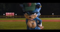 1girl 1girls 2021 2021s anthro baseball baseball_cap baseball_glove big_breasts blue_fur breasts casual crossgender ear_piercing ear_ring edit edited eulipotyphlan exposed_torso eyelashes female female_focus female_only footwear fur furry furry_female genderswap genderswap_(mtf) gloves green_eyes handwear headwear hedgehog hedgehog_girl huge_breasts large_breasts lips looking_at_viewer mobian_(species) mostly_nude mtf_crossgender neckwear paramount_pictures rule63 rule_63 screenshot screenshot_edit sega shadman shoes smile smiling smiling_at_viewer snout socks sonic_(series) sonic_the_hedgehog sonic_the_hedgehog_(film) sonic_the_hedgehog_(series) sonique_the_hedgehog white_gloves