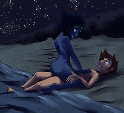 beach buck_dewey cartoon_network cowgirl_position female_on_top lapis_lazuli_(steven_universe) mimic_teixeira sex_on_the_beach starry_sky steven_universe straight