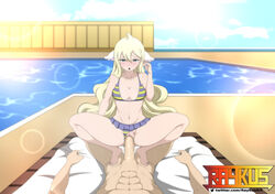 big_penis bikini fairy_tail mavis_vermilion poolside pov raykus small_breasts vaginal_penetration