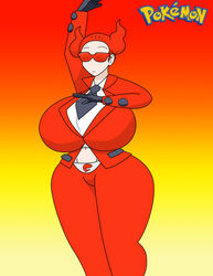 1girls alternate_breast_size arm_up belly big_ass big_breasts clothed curvy female female_team_flare_grunt glasses gloves huge_ass huge_breasts igphhangout large_ass large_breasts looking_at_viewer midriff naughty_face navel necktie nintendo orange_hair pants pokemon pokemon_xy pose red_glasses red_hair seductive shirt short_hair source_request standing team_flare team_flare_grunt team_flare_grunt_(female) text thick_thighs twintails wide_hips yellow_background