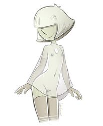 1girls cartoon_network cubedcoconut female female_only flat_chest lonely_pearl_(steven_universe) pussy see-through see-through_clothing small_breasts solo steven_universe steven_universe:_the_phantom_fable