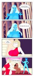 bloodyblender blue_diamond_(steven_universe) breasts cartoon_network cleavage collar comic dark-skinned_female dress female_only gem_(species) lapis_lazuli_(steven_universe) large_breasts leash petplay priyanka_maheswaran steven_universe straight_hair together_alone_(steven_universe) vidalia_(steven_universe)